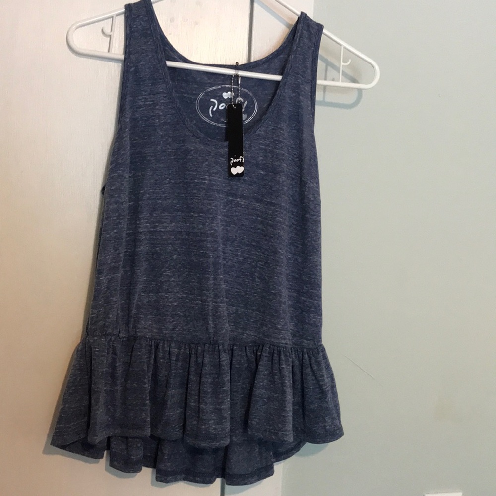 New with tags blue peplum tank top